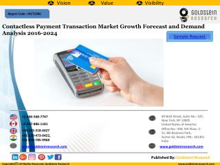 Contactless Payment Transaction Market Growth Forecast and Demand Analysis 2016-2024