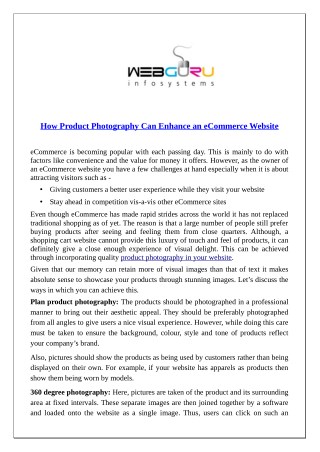 How Product Photography Can Enhance An eCommerce Website