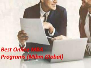 Best Online MBA Programs career is MIBM GLOBAL