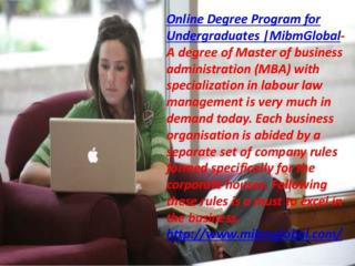 Online Degree Program for Undergraduates best MIBM GLOBAL