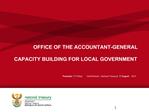 OFFICE OF THE ACCOUNTANT-GENERAL CAPACITY BUILDING FOR LOCAL GOVERNMENT