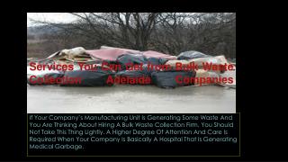 Services You Can Get from Bulk Waste Collection Adelaide Companies