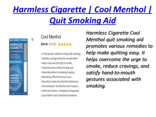 Harmless Cigarette | Cool Menthol | Quit Smoking Aid