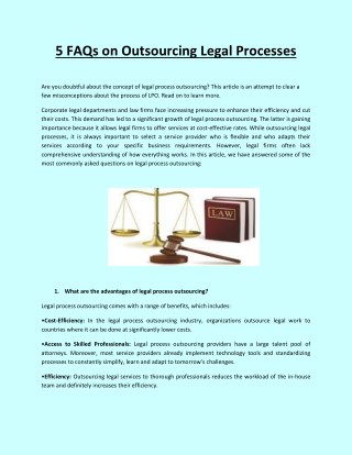 Legal Process Outsourcing Company in India
