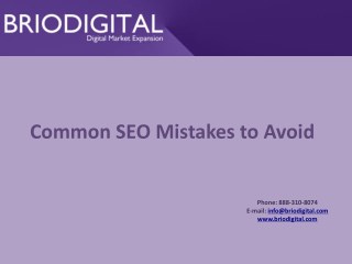 Common SEO Mistakes to Avoid