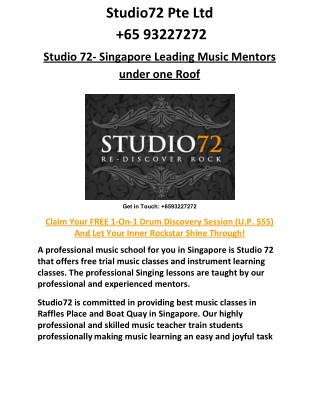 Singapore’s Professional Music School To Enhance Your Music Skills