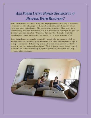 Are Sober Living Homes Successful at Helping With Recovery?