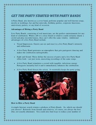 GET THE PARTY STARTED WITH PARTY BANDS