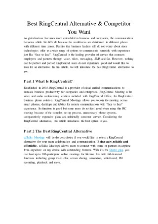 best free ringcentral alternative competitor
