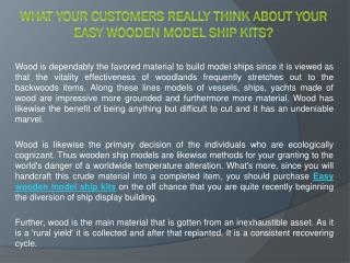 What Your Customers Really Think about Your Easy wooden model ship kits?