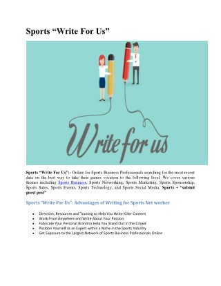 Sports “Write For Us”