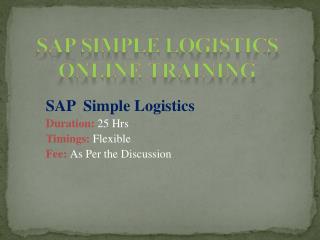 SAP Simple Logistics PPT