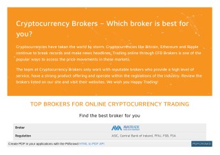 Cryptocurrency Brokers