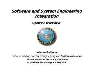 Software and System Engineering Integration Sponsor Overview