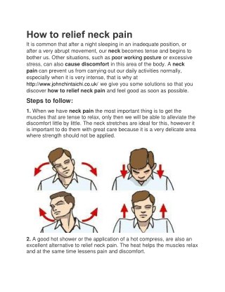 How to relief neck pain