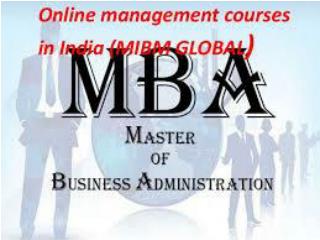 Online management courses IN India
