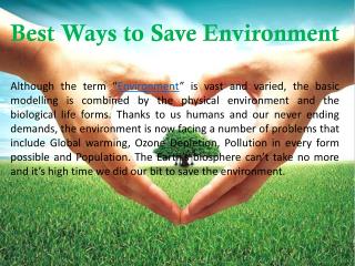 Best Ways to Save Environment