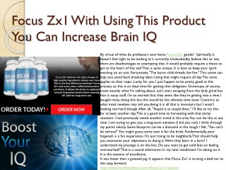 Focus Zx1 With Using This Product You Can Increase Brain IQ