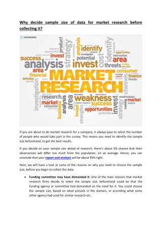Why decide sample size for market research before collecting data