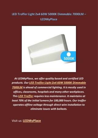 LED Troffer Light - LEDMyPlace