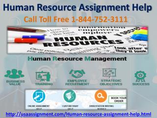 Human Resource Assignment Help Toll Free 1-844-752-3111