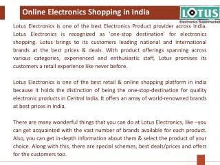 Online Electronics shopping | Buy Electronics Online in India