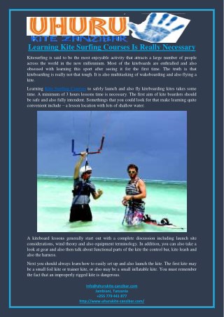 Learning Kite Surfing Courses Is Really Necessary