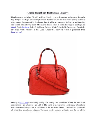 Gucci: Handbags That Speak Luxury!