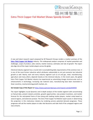 Global Extra Thick Copper Foil Market Research