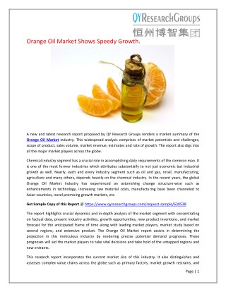 Global Orange Oil Market Research Report