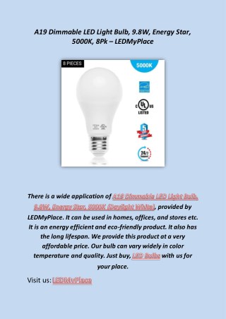LED Light Bulb - LEDMyPlace