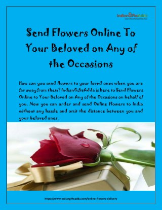 Send Flowers Online To Your Beloved on Any of the Occasions