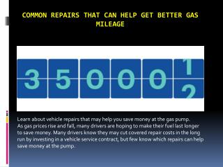 Common Repairs That Can Help Get Better Gas Mileage