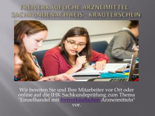 Freiverkäufliche Arzneimittel - Sachkundenachweis - Kräuterschein