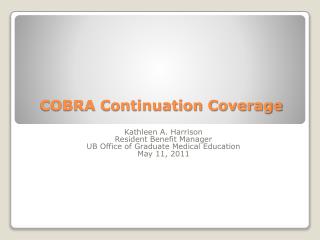 COBRA Continuation Coverage