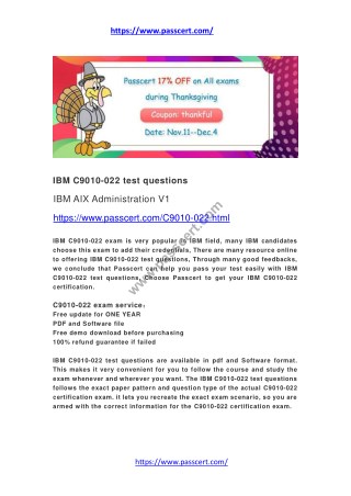 IBM C9010-022 test questions