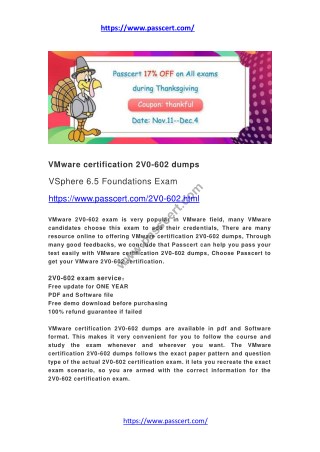 VMware certification 2V0-602 dumps