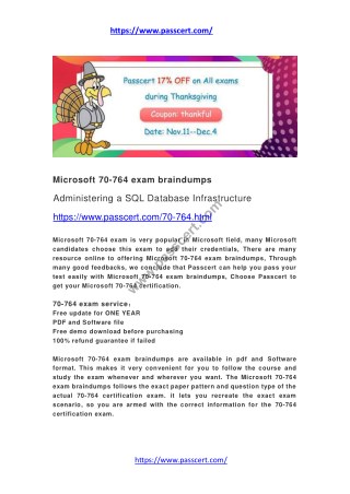 Microsoft 70-764 exam braindumps