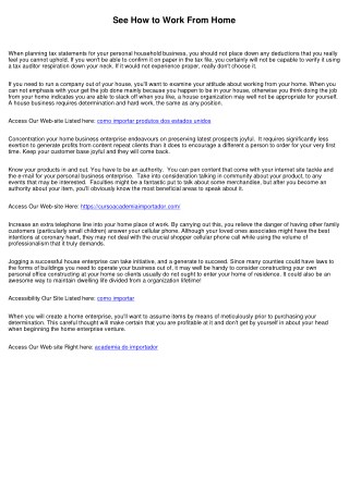 See How to Work From Home