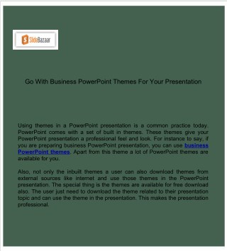 Go With Business PowerPoint Themes For Your Presentation