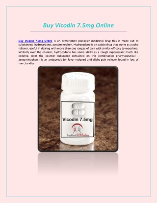 Buy vicodin 7 5mg online