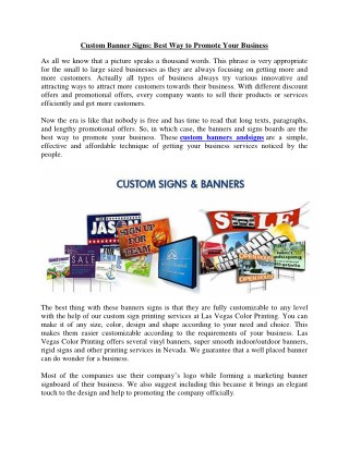 Custom Banner Signs: Best Way to Promote Your Business