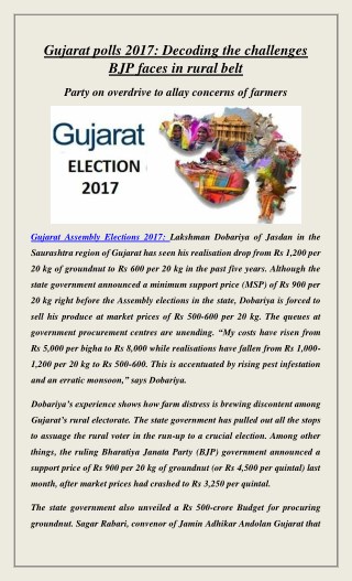 Gujarat polls 2017: Decoding the challenges BJP faces in rural belt