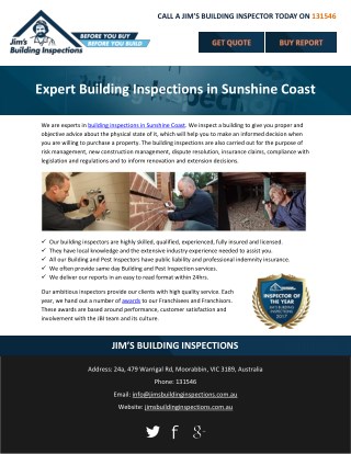 Expert Building Inspections in Sunshine Coast