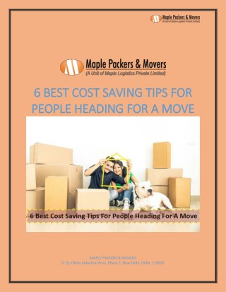 Cost Saving Tips For People Heading For A Move