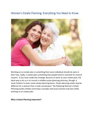 Women’s Estate Planning: Everything You Need to Know