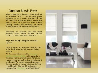 Outdoor Blinds Perth