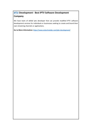 IPTV Development - Best IPTV Software Development Company