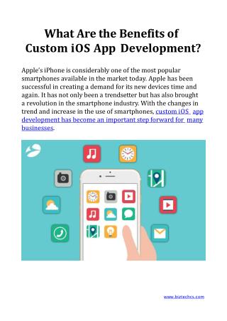 What Are the Benefits of Custom iOS App Development?