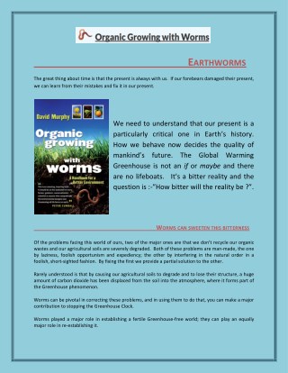 Earthworms - Organic Growing with Worms